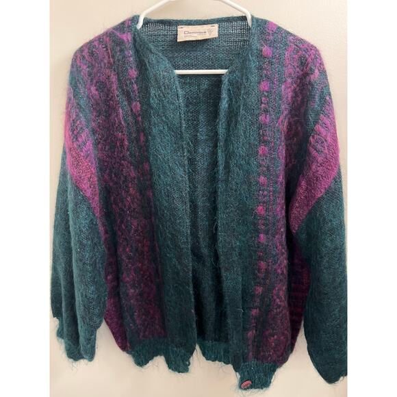 Vintage Dominique Maranda handwoven fiber art woman’s cardigan mohair and wool - Picture 1 of 8